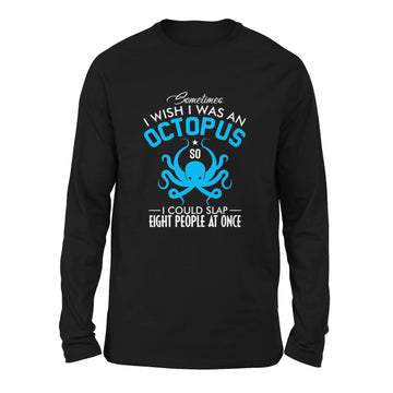 I Wish I Was An Octopus Men/Unisex Drop Shoulder Sweatshirt in Black color